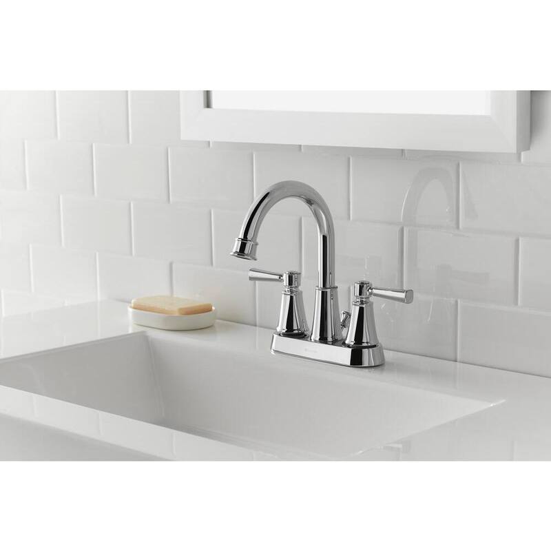 Chrome Double Handle High-Arc Bathroom Faucet H89574