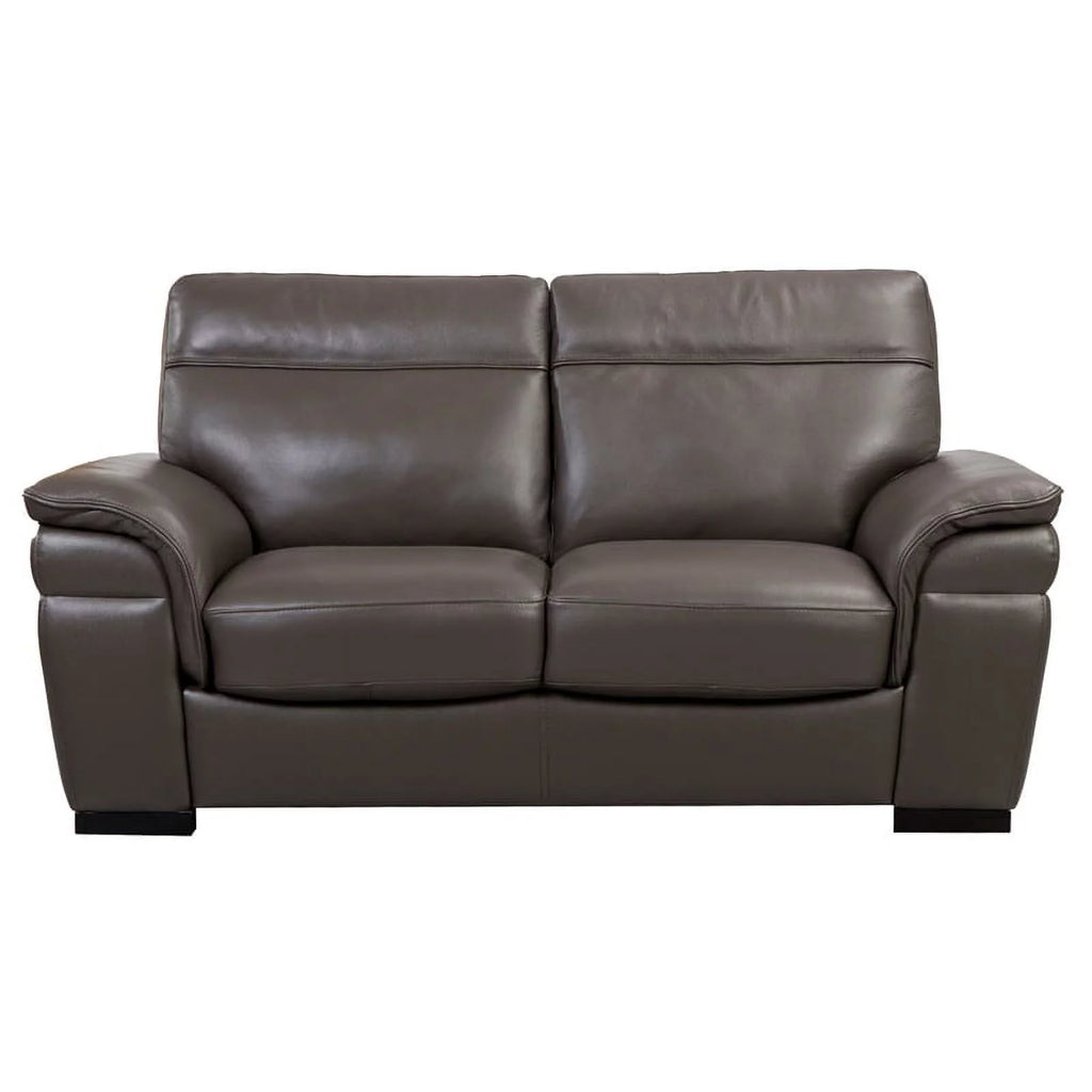 Taupe Italian Leather Loveseat F86021