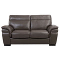 Taupe Italian Leather Loveseat F86021