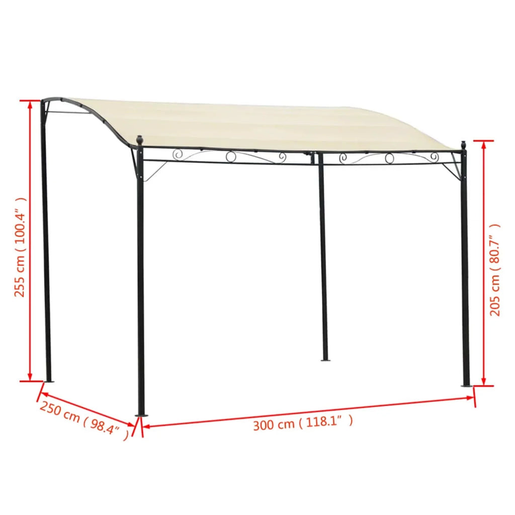 Cream White Steel Frame Garden Canopy Tent Sun Shelter 9.8ft x 8.2ft E5819