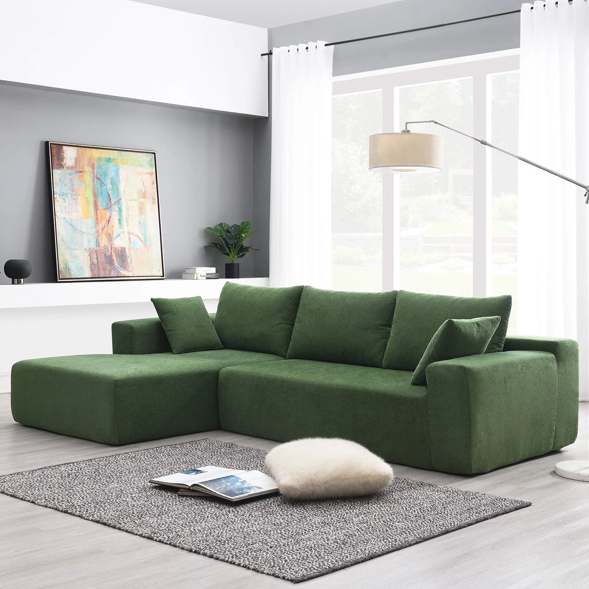 L-Shape 3 Seat Sectional Couch L9836
