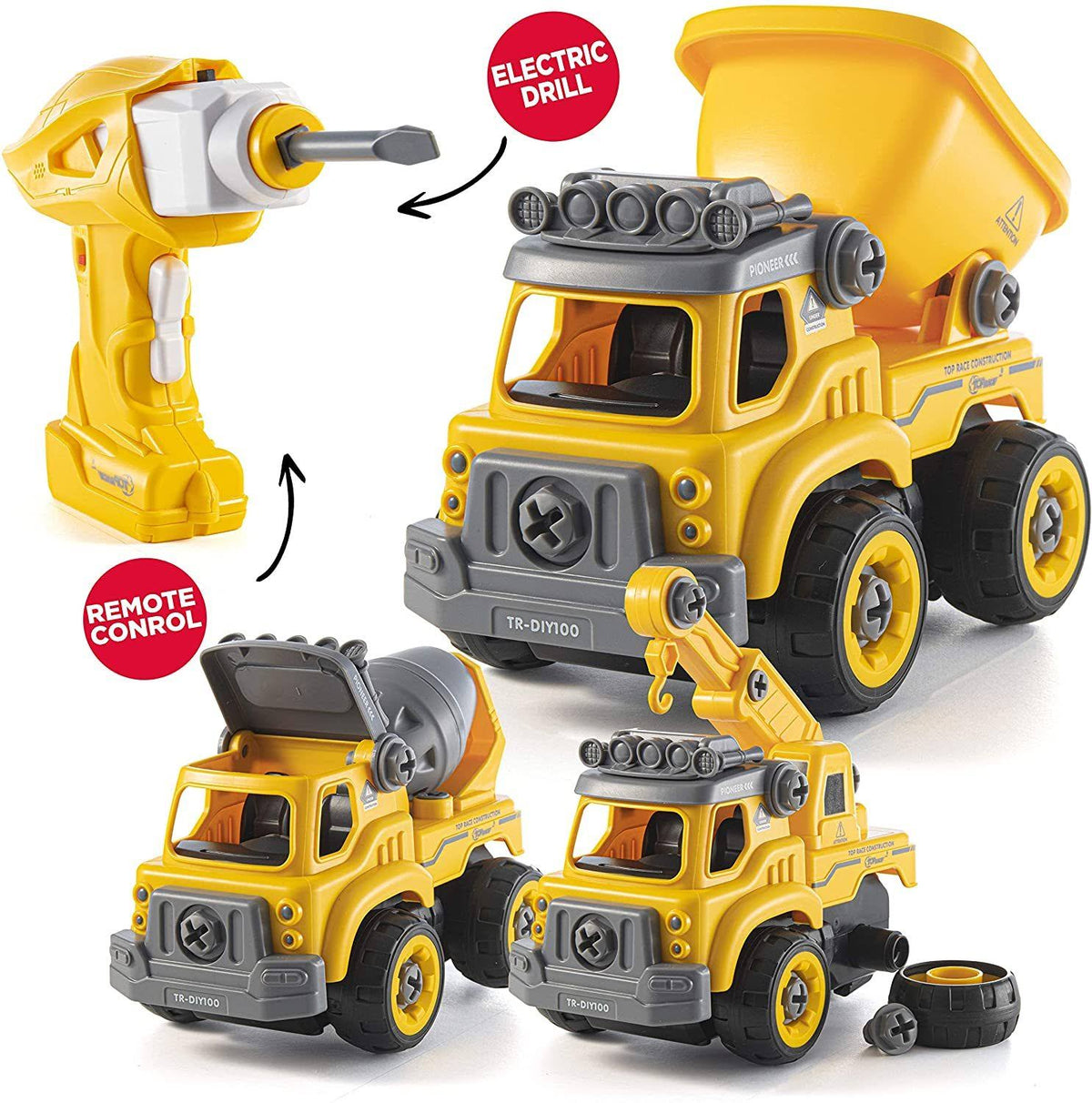 3 in One Take Apart Construction Truck Toy J2378