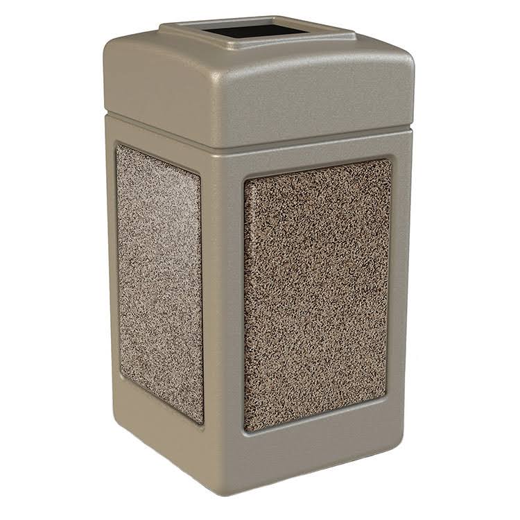 Gray 42 Gallon Square Trash Receptacle F173