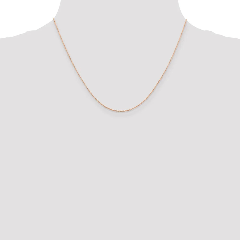 18 inch .5mm Rose Gold Baby Rope Chain with Spring Ring Clasp W3207
