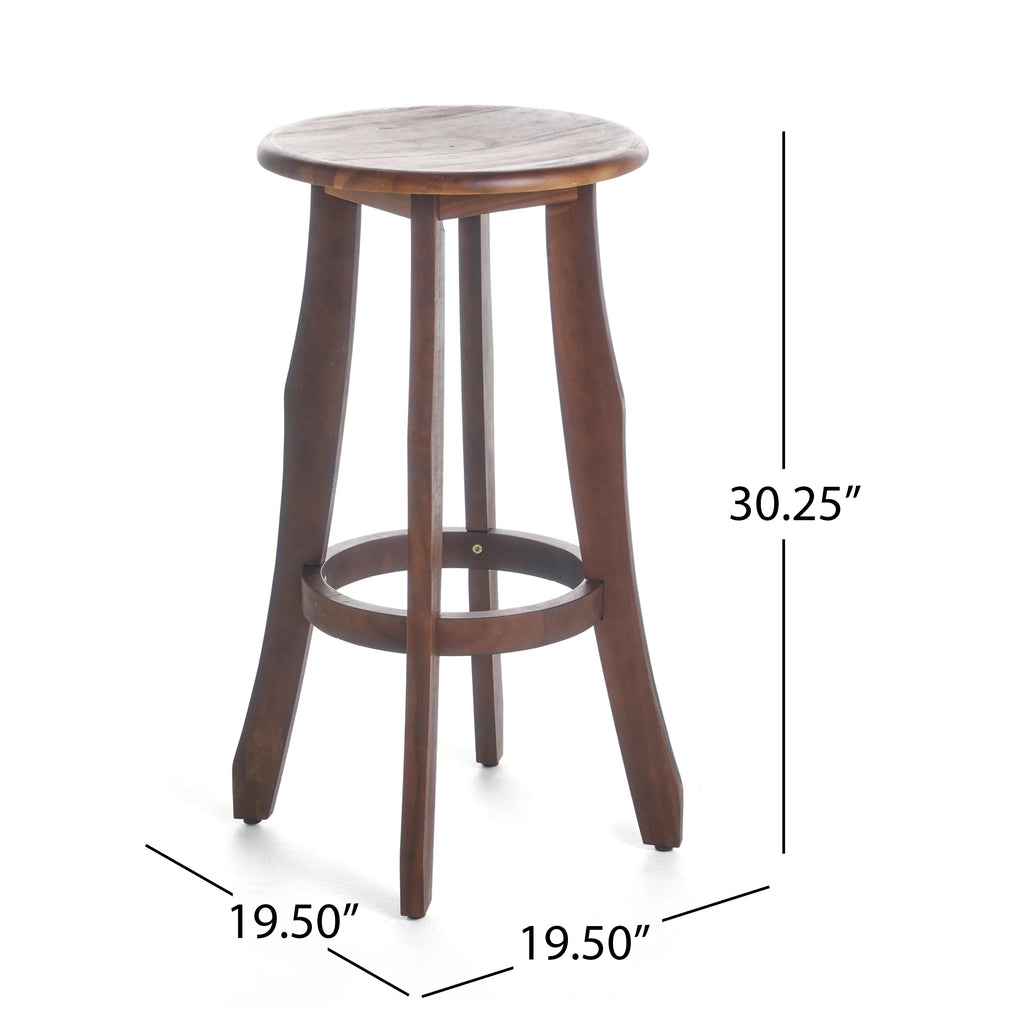 Acacia Wood Barstools, Set of 2, Dark Brown A918