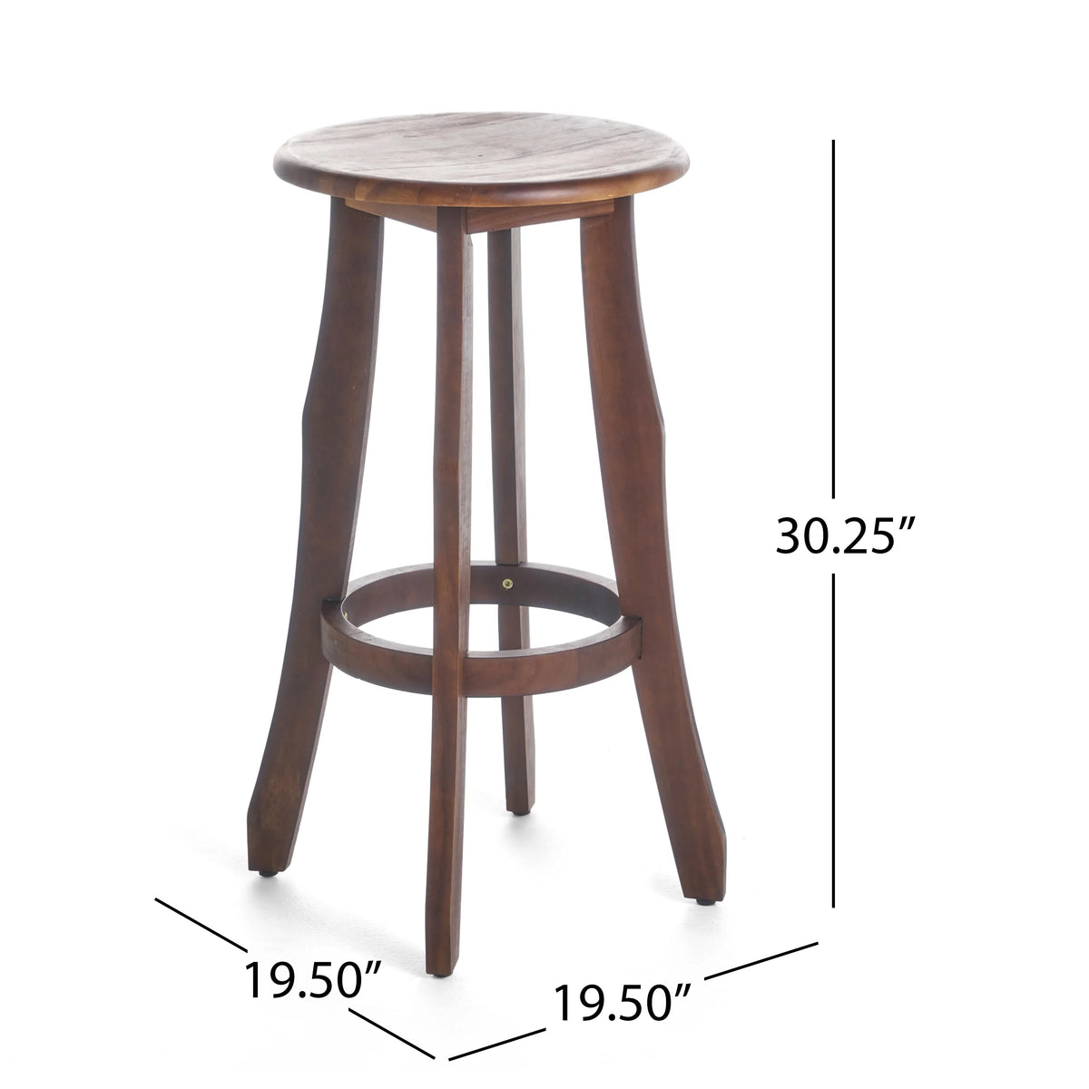 Acacia Wood Barstools, Set of 2, Dark Brown A918