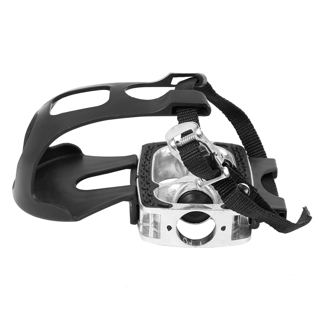 9/16'' Platform Bicycle Pedals with Toe Clip Foot Straps Y504119