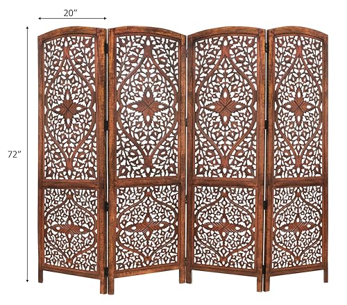 4 Panel Folding Wood Room Divider C536
