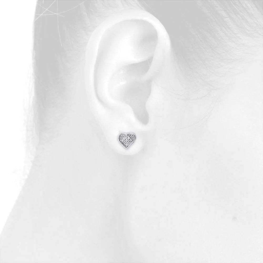 Sterling Silver Heart Stud Earrings K396482