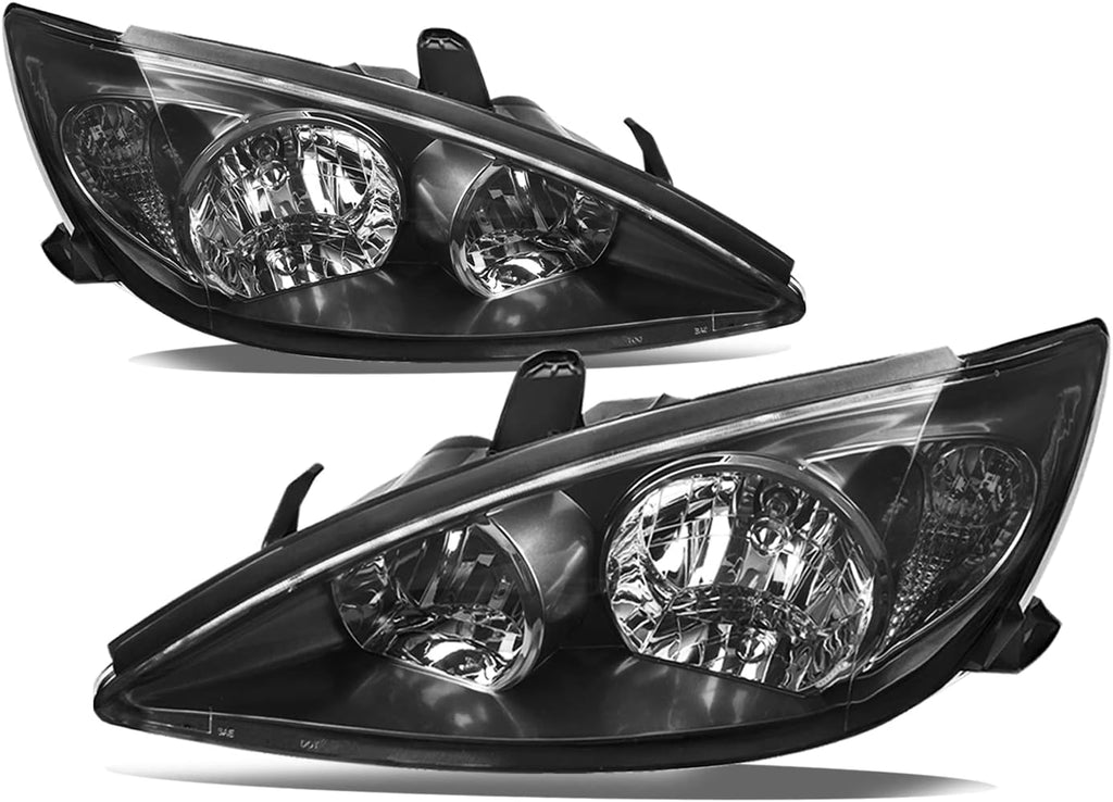 Headlight Assembly for 2002 2003 2004 Toyota Camry Black Housing K78621