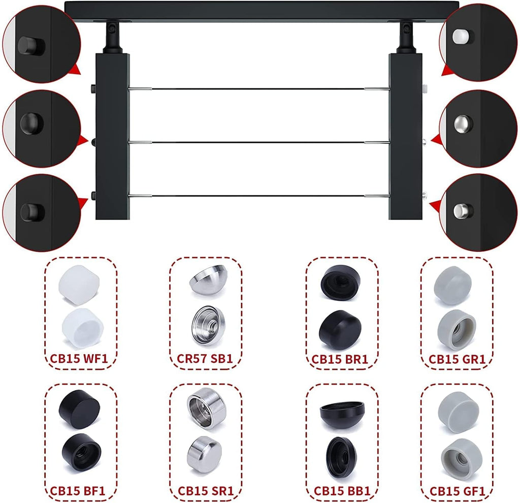 50 Pack Hand Swage Threaded Stud Tensioner 1/8 Cable Railing Kit T316 Stainless Steel G127