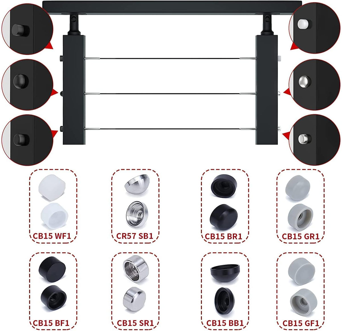 50 Pack Hand Swage Threaded Stud Tensioner 1/8 Cable Railing Kit T316 Stainless Steel G127