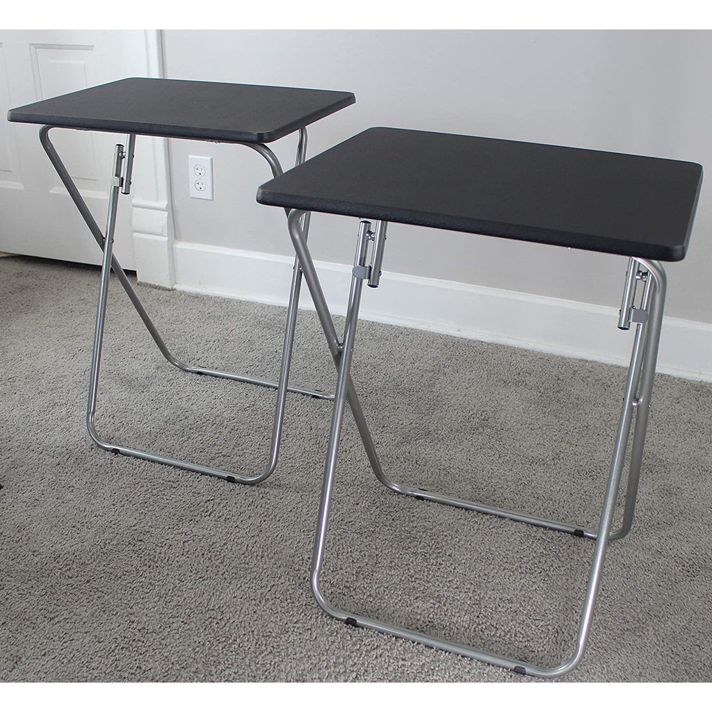 Black Set of 2 Folding TV Tray Tables R32957