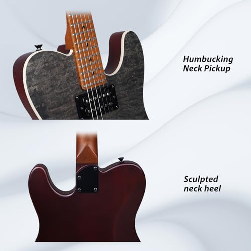 39 Inch Solid Wood Right Handed Electric Guitar with Amp, HSS Pick Up, Poplar Body, Mint Green C394395
