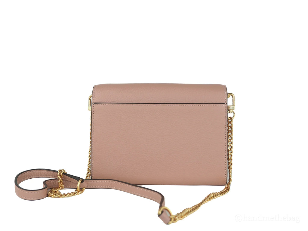 Pink Pebbled Leather Chain Crossbody Bag B964481