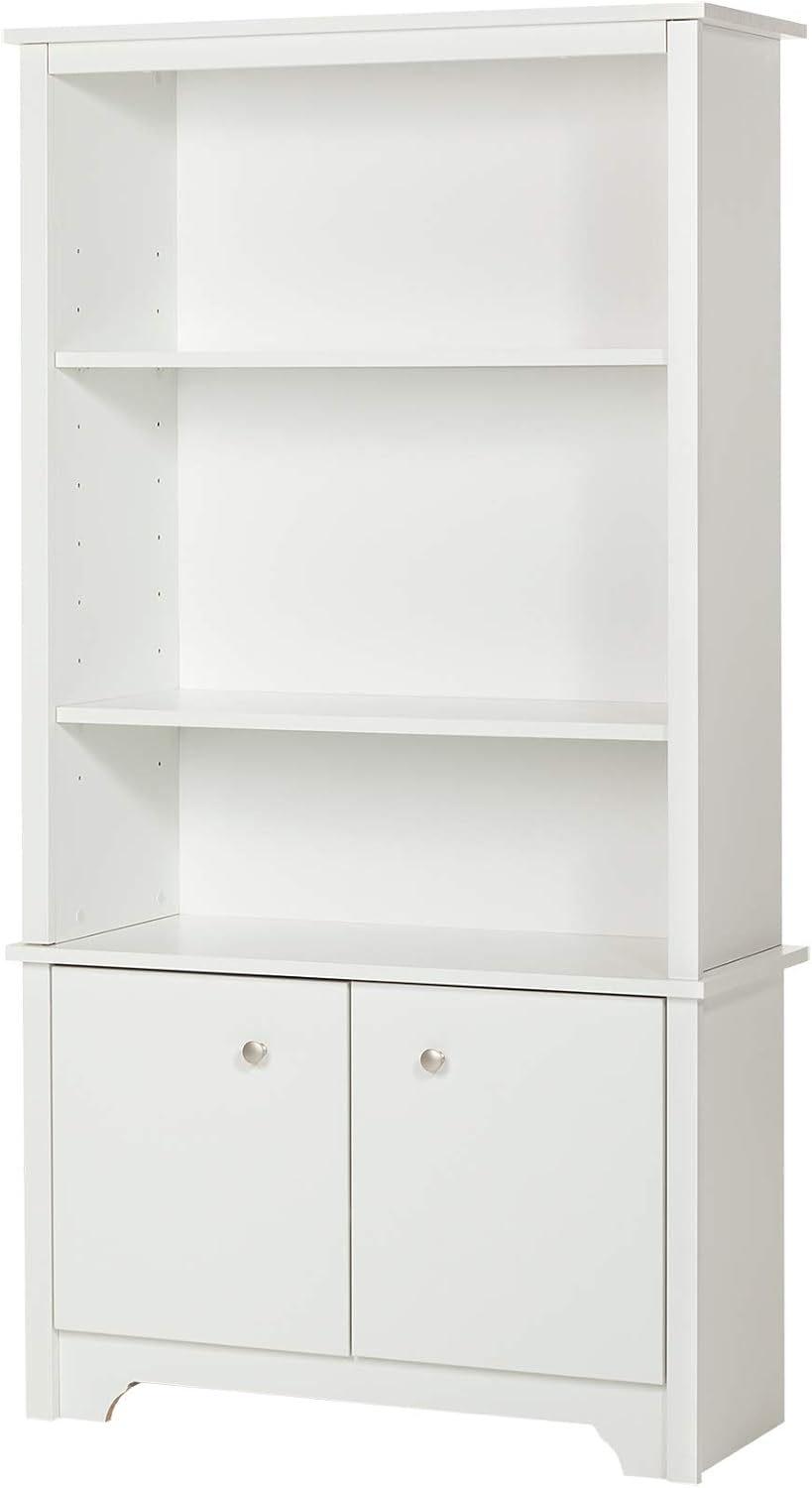 Pure Black 3-Shelf Bookcase with 2 Doors O556345