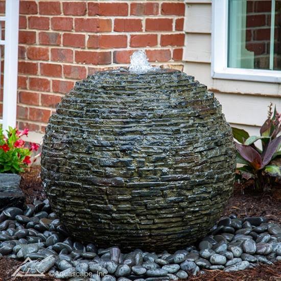Small Stacked Slate Sphere D4899