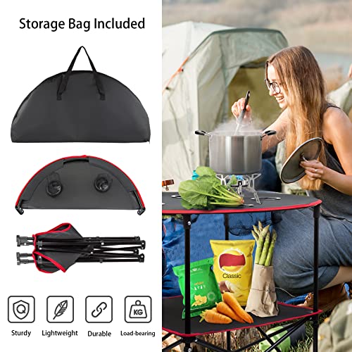 Portable Folding Camping Table with 4 Cup Holders & Carry Bag G26823