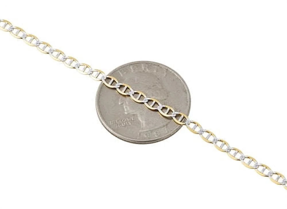 10K Yellow Gold Mariner Chain Necklace 16 Inches H334