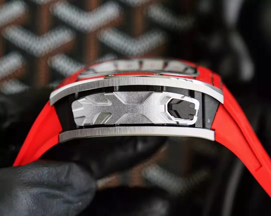 Tourbillon Vibrating Alarm Red Bezel Red Rubber Strap Y90744