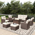 4 Piece Wicker Patio Furniture Set with Fire Pit Table Z2876