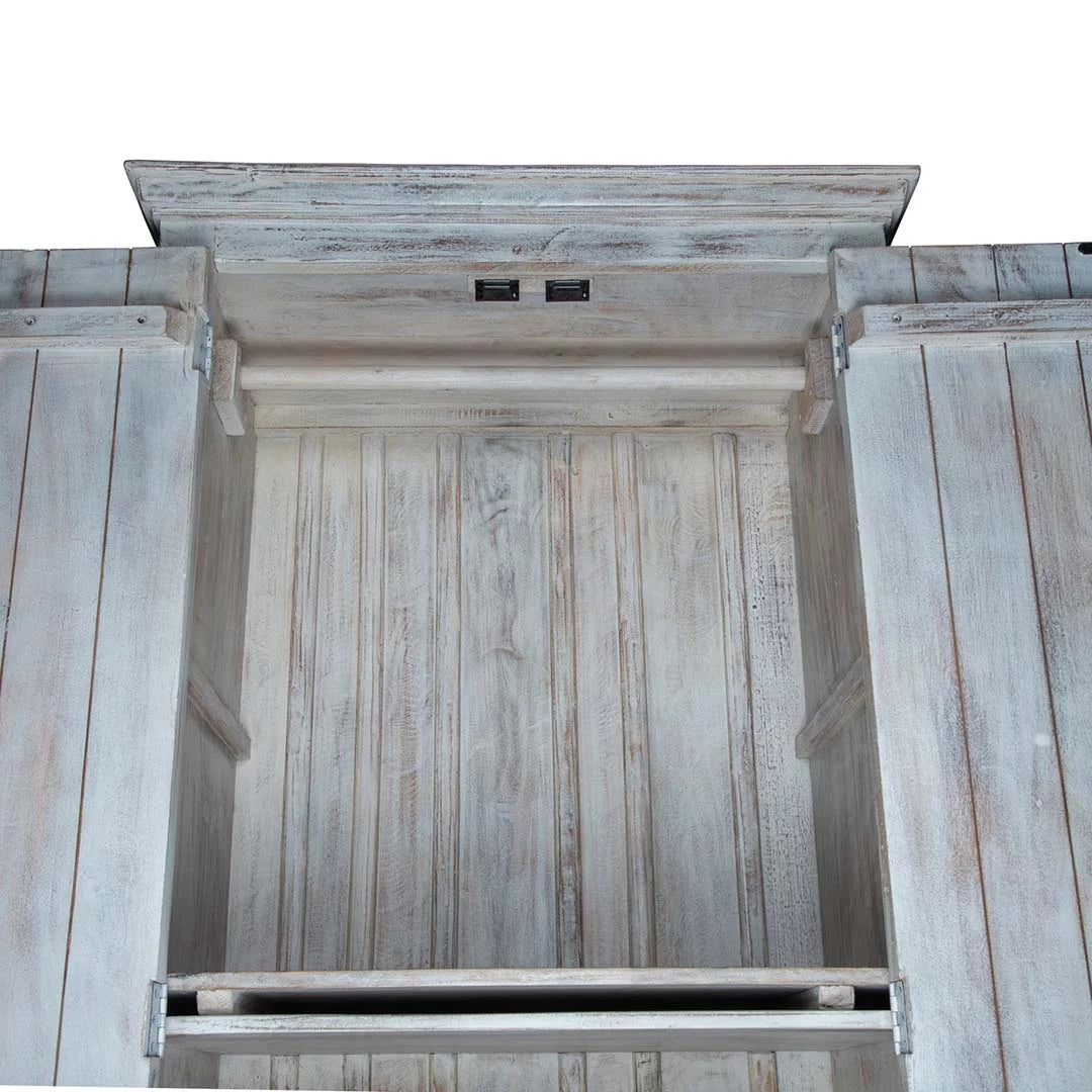 White Carved Wardrobe Z7735