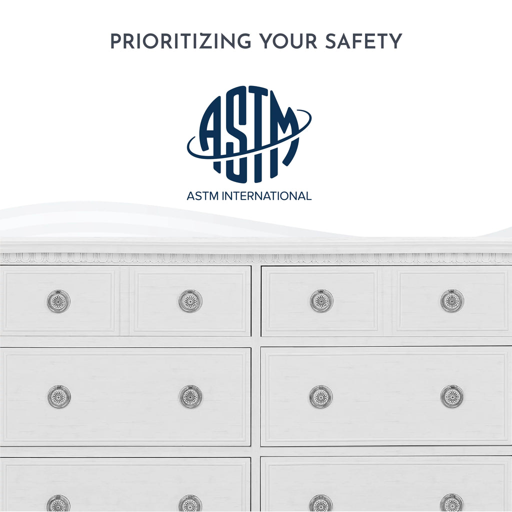 White 6 Drawer Double Dresser Y7532