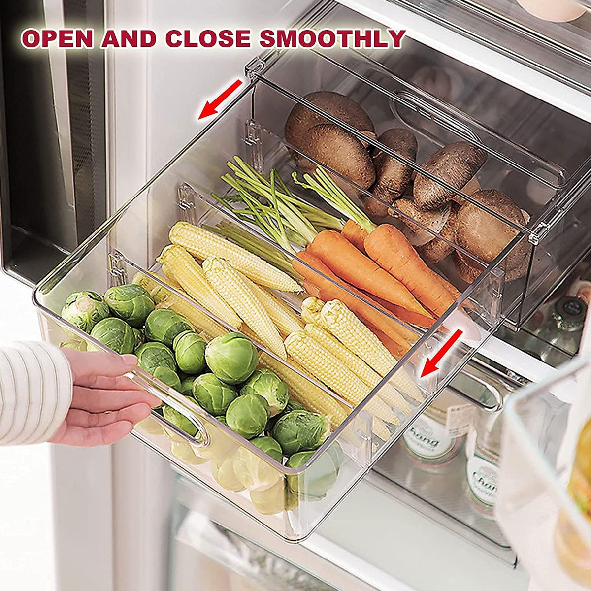 3 Pack Refrigerator Organizer Bins with Pull-out Drawer V353631