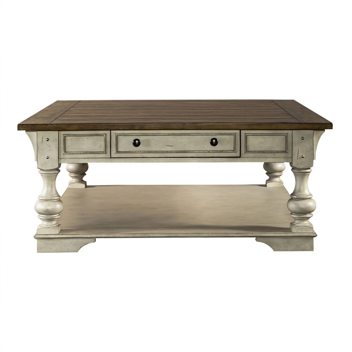 Antique White Drawer Square Cocktail Table Q690467