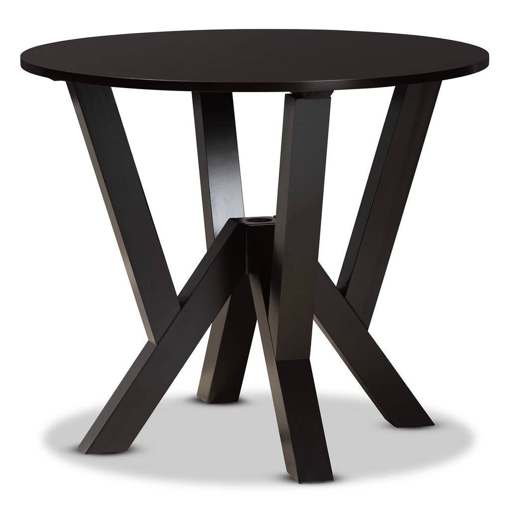Dark Brown Round Wood Dining Table J206394