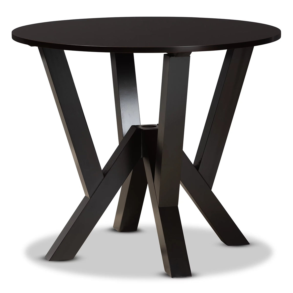 Dark Brown Round Wood Dining Table J206394