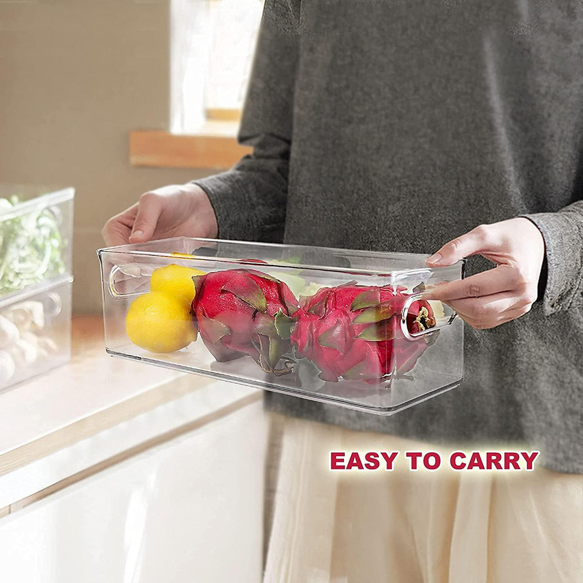 3 Pack Refrigerator Organizer Bins with Pull-out Drawer V353631