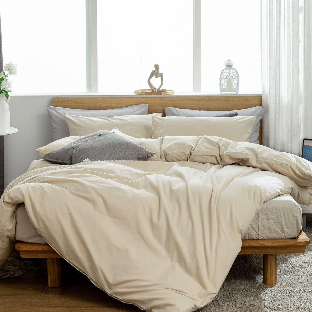 Queen 3 PCs Percale Cotton Duvet Cover Set O307