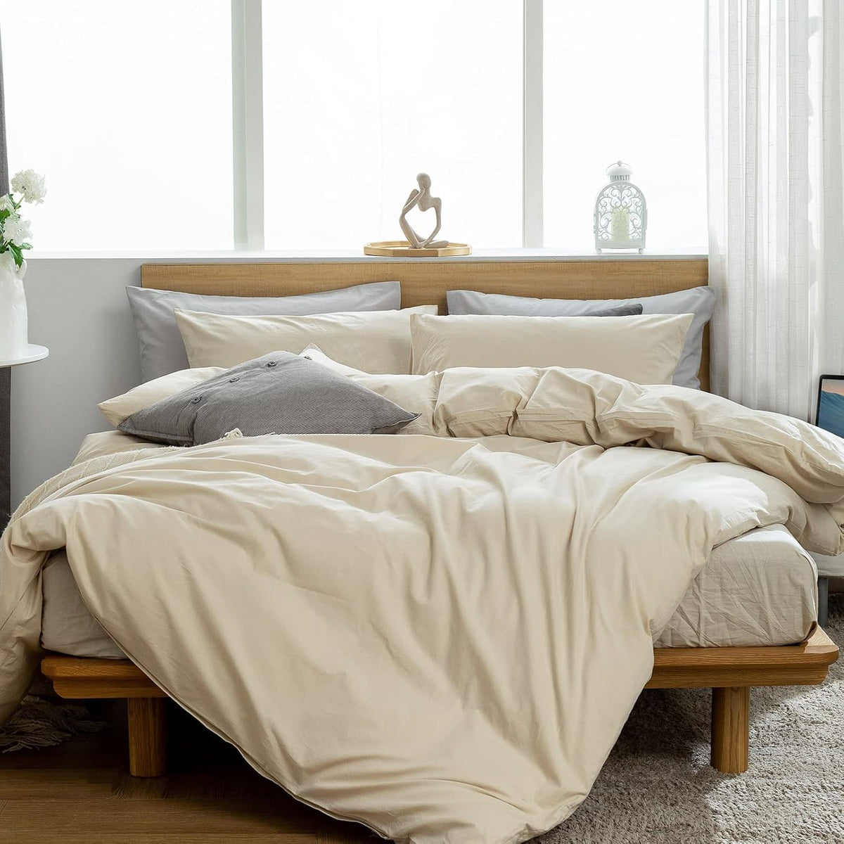 Queen 3 PCs Percale Cotton Duvet Cover Set O307