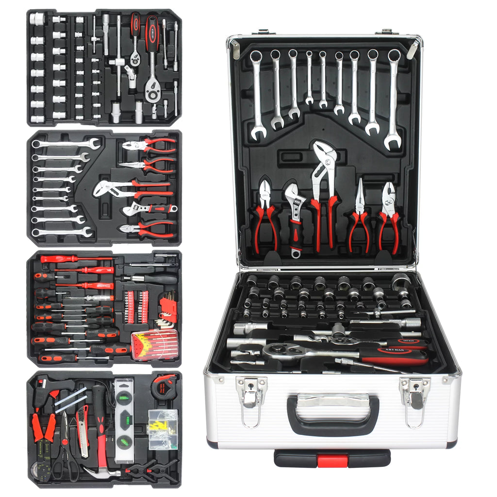 899PCS White Hand Tool Set with Rolling Tool Box W20427