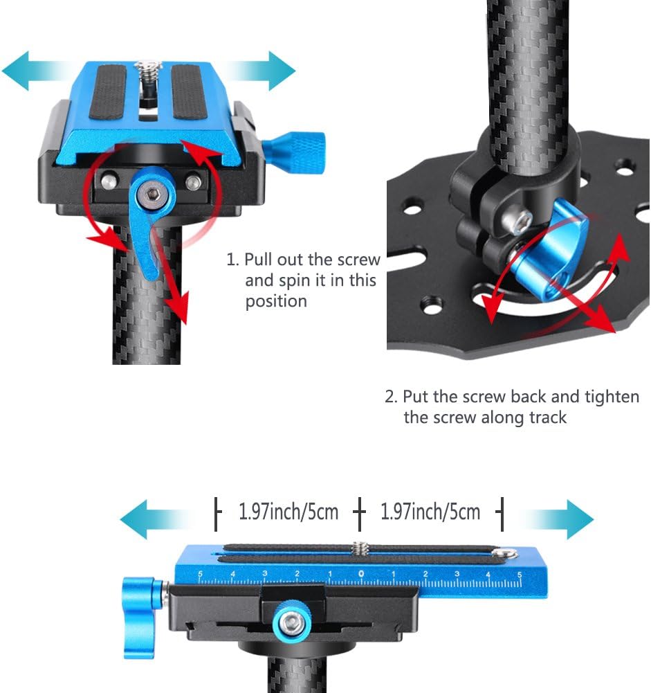 Carbon Fiber Handheld Stabilizer with Quick Release Plate, Pack of 2 U798