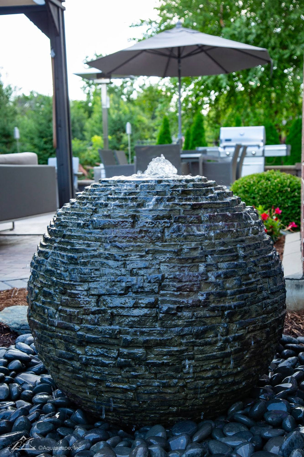 Small Stacked Slate Sphere D4899