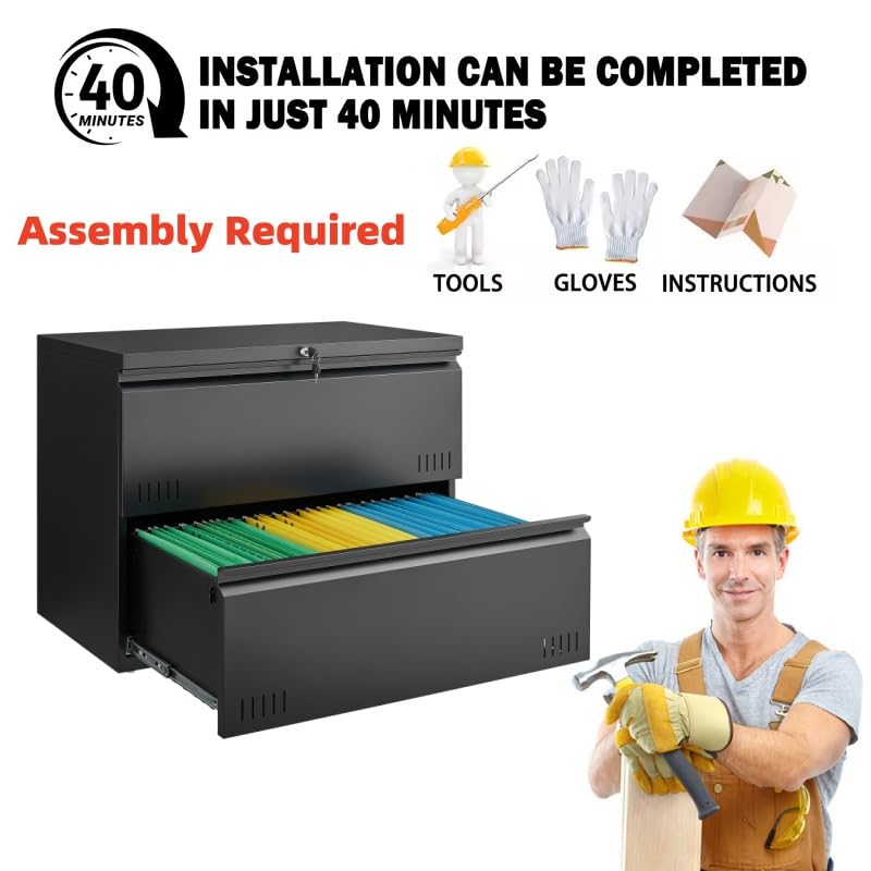 Black Metal Storage Cabinet with Adjustable Shelves O8030