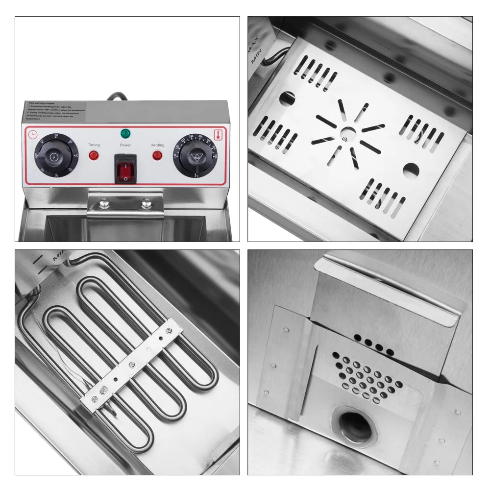 12.5QT Stainless Steel Electric Deep Fryer U4072