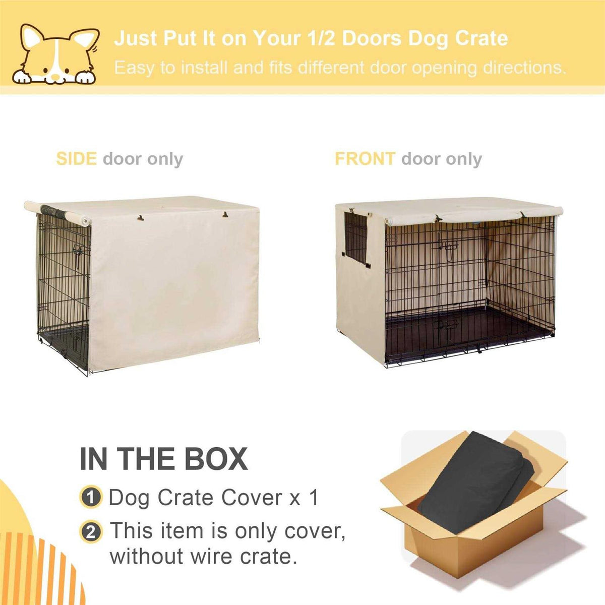 Dog Crate Cover Durable Polyester Pet Kennel Cover C103395