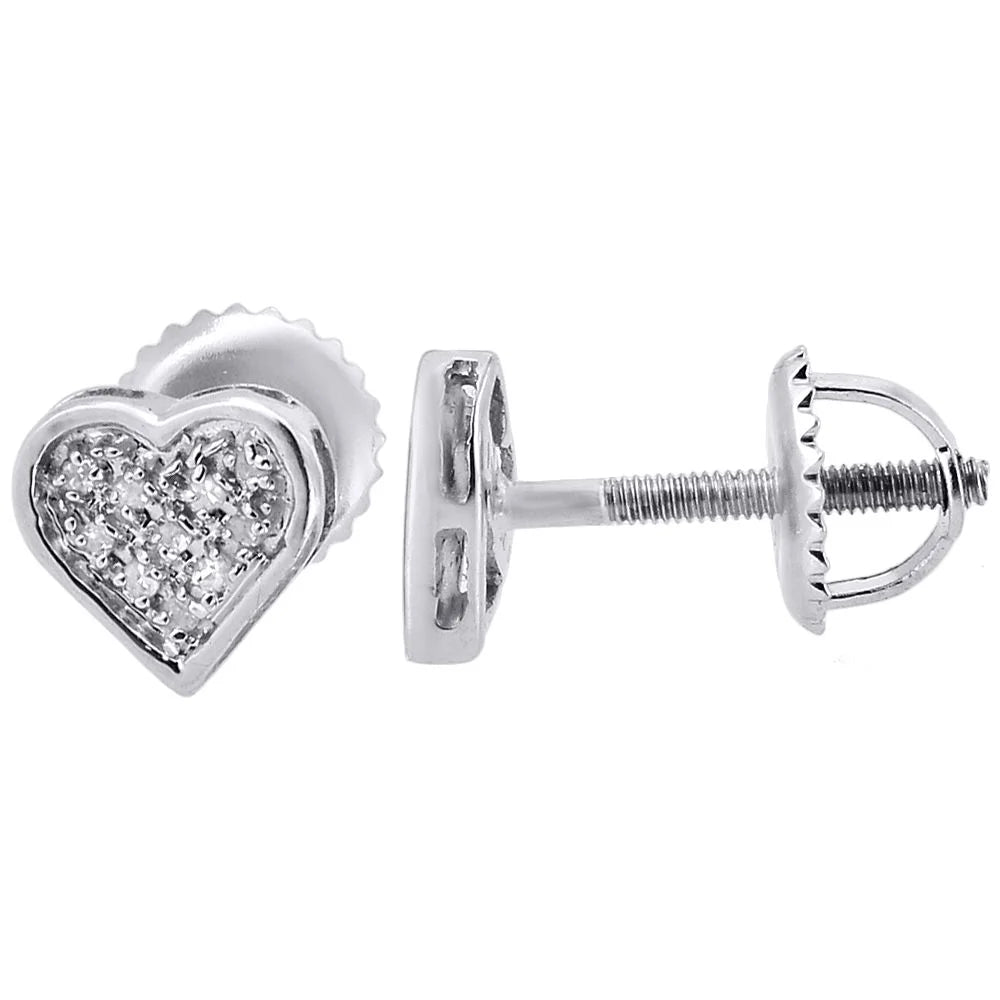 Sterling Silver Heart Stud Earrings K396482