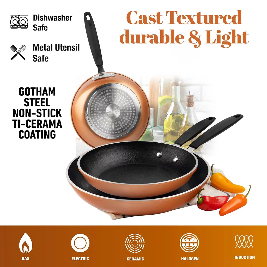 3-Piece Copper Nonstick Frying Pan Set F511