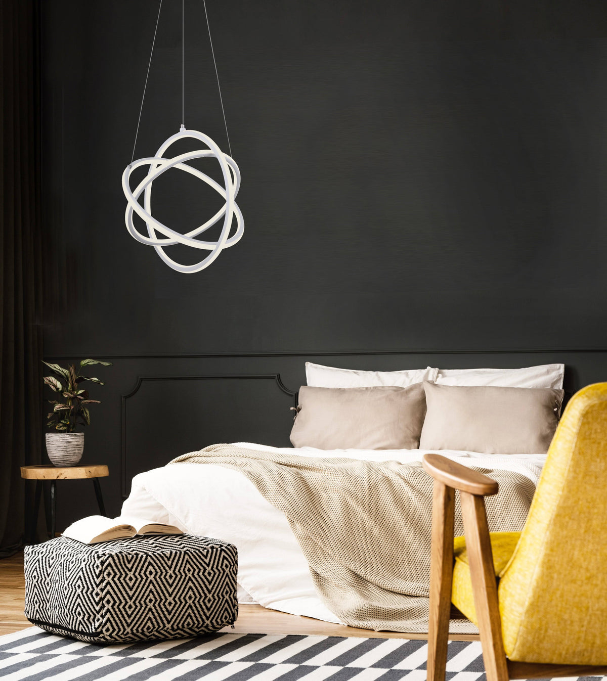 Black LED Chandelier P324