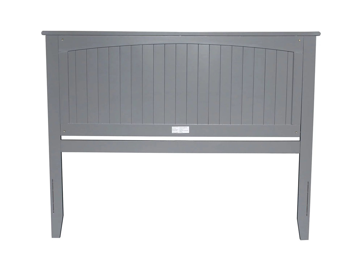Queen Wood Panel Headboard with Device Charger in Gray H6078