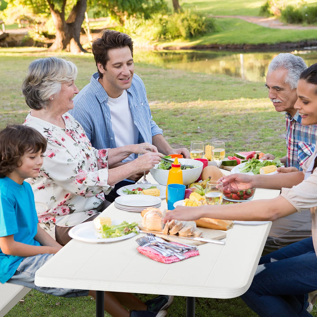 Folding Picnic Table Bench Set Grey D13559