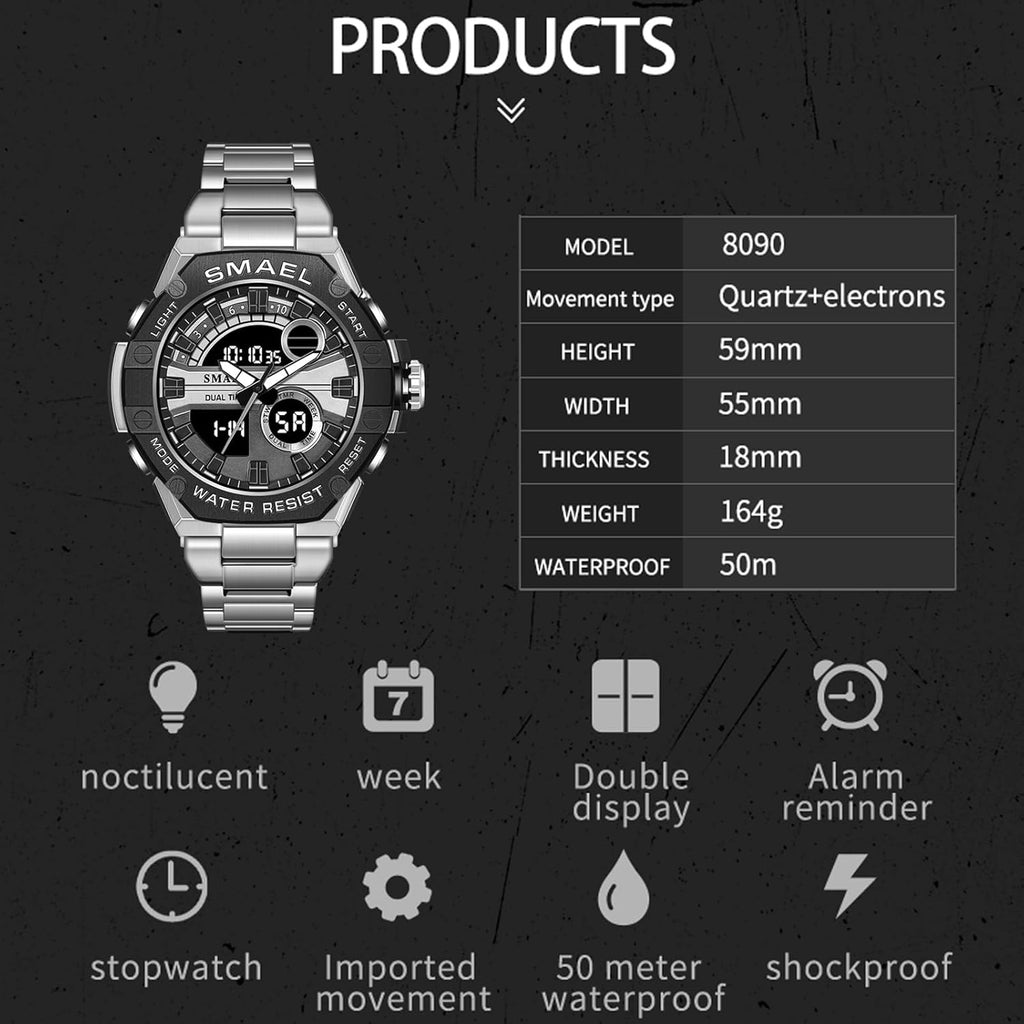 Waterproof Military Tactical Sports Wrist Watch with Led Luminous L37835
