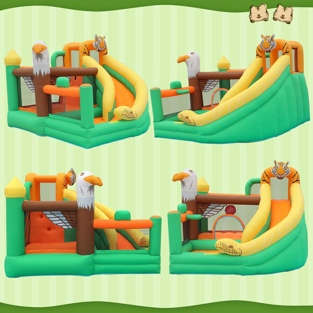 Inflatable Bouncy Castle with Slide and Basketball Hoop V923906