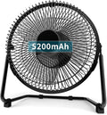 Black 9-Inch USB Rechargeable Desk Fan Y88751