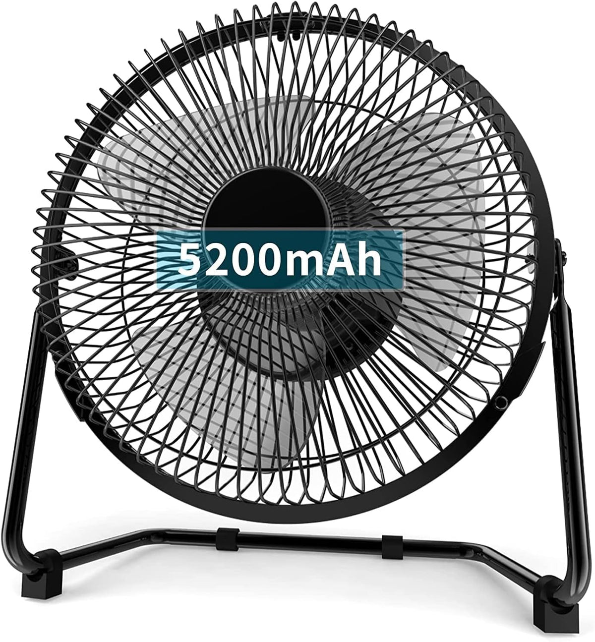 Black 9-Inch USB Rechargeable Desk Fan Y88751