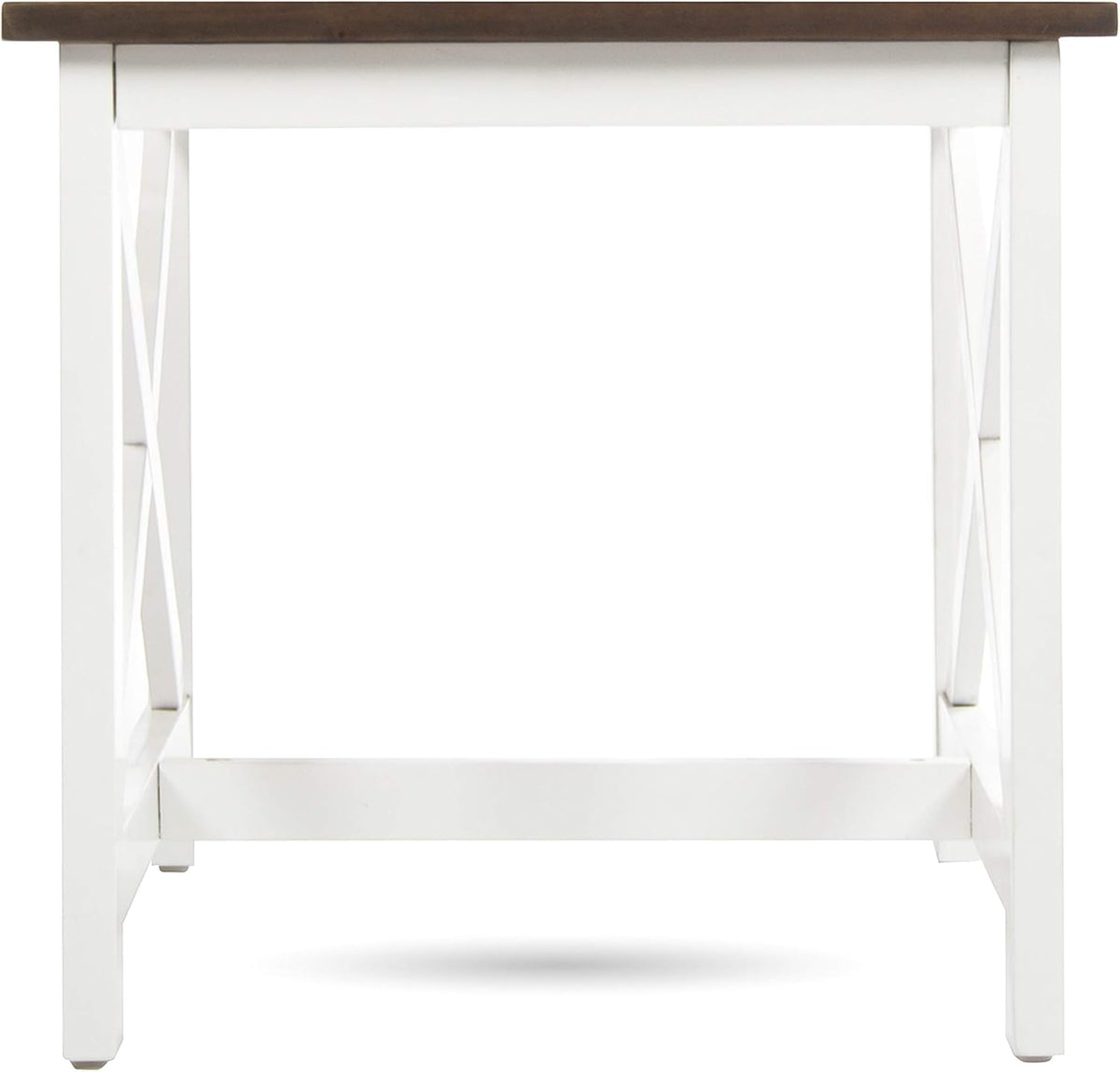 Pu White/Dark Oak Acacia Wood End Table B705585